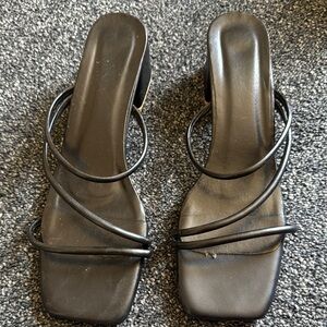 Fashion Nova Black Strappy Heels